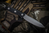 Microtech Socom Alpha Fixed Blade Knife Black G10 5\" Tanto Apocalyptic Stonewash 114-10AP