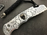 Protech TR4 Brick Barbwire Gray Skull Inlay TR-4.62SG