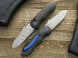 Jerry Moen Custom Blue Max 2 Auto Carbon Fiber Damasteel "Odin Eye" Damascus