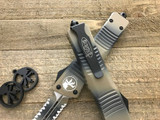 Microtech Combat Troodon Tan Camo DE Serrated 142-3TC