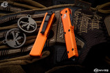 Microtech UTX-70 Orange OTF Automatic Knife 2.4" Dagger Black 147-1OR