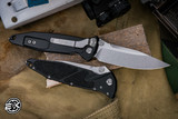 Microtech Socom Elite Manual Folding Knife Black Aluminum/Grip Inlay 4\" M390 Clip Point Stonewash 160-10