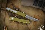 Microtech Ultratech OTF Automatic Knife OD Green 3.4\" Tanto Apocalyptic Stonewash  123-10APOD