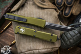 Microtech Ultratech OTF Automatic Knife OD Green 3.4\" Tanto Black Serrated 123-2OD