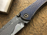 Borka Blades SBTF Barked Blue Titanium Tanto CTS-XHP Core Damascus 2018 Blade Show