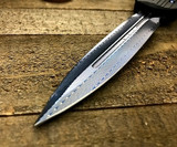 Microtech Marfione Cypher Custom Black Alloy Vegas Forge Feather Damascus MokuTi