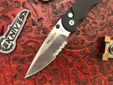Protech TR-4 Tactical Response Button Lock Manual Knife MA 4" Stonewash Serrated TR-4MA.2