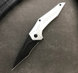 Brous Blades Tyrant Silver Acid Wash D2 Liner Lock