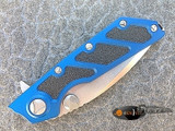 MICROTECH DOC FLIPPER BLUE ALUMINUM M/A 3.75" STONEWASH PLAIN 153-10BL