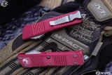 Microtech Troodon OTF Automatic Knife Red S/E 3" Stonewash Serrated 139-11RD
