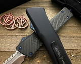 Microtech Marfione Combat Troodon Interceptor CF Blue Ringed M390 Stonewash