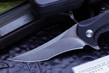 Brous Blades Vendetta Black G-10 4" Stonewash D2