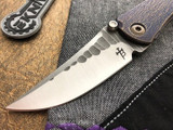 Borka Blades SBKF Barked Purple Anodized Titanium M390 Satin Rock Grind 2018 ECCKS