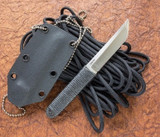 Jonathan McNees Fixed Blade Cord Wrap Satin Tanto Neck Knife