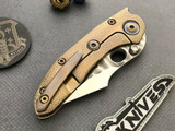 Borka Blades Custom Mini Stitch Orange Peel Titanium Anodized M390 Hand Satin Rock Grind