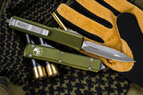 Microtech Ultratech OTF Automatic Knife OD Green 3.4\" Drop Point Apocalyptic Stonewash 122-10APOD