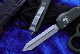 Microtech Ultratech OD Green Contour Spartan M390 Satin Full Serrated 223-6OD