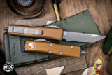 Microtech UTX-85 Tan OTF Automatic Knife 3" Apocalyptic M390 Tanto 233-10APTA