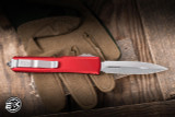 Microtech Ultratech OTF Automatic Knife Red Aluminum 3.4" M390 Dagger Stonewash 122-10RD