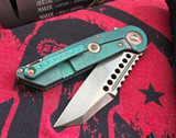 Marfione Custom Warhound Folder Antique Green Titanium M390 Bronze TT Stonewash USN GX