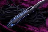 Jerry Moen Custom Blue Max 2 Auto Carbon Fiber Damasteel Damascus