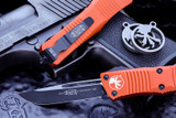 Microtech Troodon OTF Automatic Knife Orange S/E 3" Drop Point Black 139-1OR