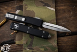Microtech Ultratech OTF Automatic Knife Black 3.4\" Dagger Satin Serrated 122-6