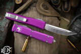 Microtech Ultratech OTF Automatic Knife Violet 3.4" Tanto Satin 123-4VI 