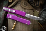 Microtech Ultratech OTF Automatic Knife Violet 3.4\" Tanto Satin 123-4VI 