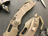 Microtech/Borka Blades Stitch Tan Auto Serrated M390 169-2TN