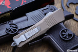 Microtech Combat Troodon Tan OTF 3.8" Tanto M390 Stonewash 144-10TA