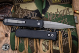 ProTech Godfather Automatic Folding Knife Black 4\" Spear Point Bead Blast  920