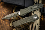 Microtech Combat Troodon OTF Automatic Knife OD Green Cerakote 3.4\" Cerakote OD Dagger Serrated 142-3COD