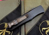Marfione Troodon Interceptor Black Alloy Blue Accents M390 Mirror Polish
