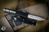  Microtech UTX-70 OTF Automatic Knife 2.4\" Dagger Serrated Stonewash 147-12