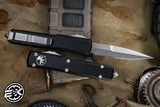 Microtech Ultratech OTF Automatic Knife Black 3.4\" Bayonet Stonewash Serrated 120-11