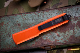 Microtech Ultratech Orange OTF Knife 3.4" Dagger Black Serrated 122-3OR