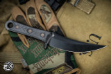 Microtech Borka SBK Fixed Blade Knife Carbon Fiber 5.25" Persian Black DLC 200-1DLCCFS
