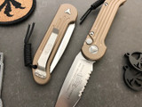 Microtech LUDT Tan Auto M390 Satin Serrated 135-5TA