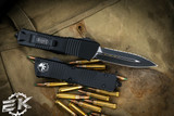 Microtech Combat Troodon OTF Automatic Knife 3.8\" Dagger Serrated Black 142-3T