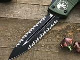 Microtech Combat Troodon OTF Automatic Knife OD Green 3.8" Double Serrated Black 142-D3OD