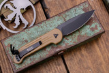 Microtech LUDT Automatic Folding Knife Tan 3.4\" Drop Point Black 135-1TA