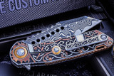 Microtech/Marfione Custom Warhound Folder Nordic Engraved Copper Damascus (Free Knife Included)