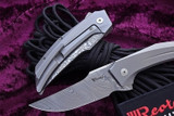 Reate Knives/Tashi Bharucha Starboy Titanium Framelock 3.25" Damasteel Blade