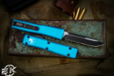 Microtech Ultratech Turquoise OTF Automatic 3.4" Drop Point Black Serrated 121-2TQ