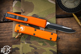 Microtech Ultratech OTF Automatic Knife Orange 3.4\" Drop Point Black Serrated 121-2OR