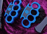 Burn Knives Custom Knucks Classic Blue 7075 Alloy CF Inlay