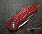 BROUS BLADES BIONIC RED FLIPPER KNIFE STONEWASH PLAIN BLADE