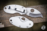 Spyderco Stainless Steel Cricket Folding Knife 1.875\" Satin Spyderedge Serrated C29S