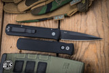 ProTech Godfather Automatic Folding Knife Black 4.0\" Black Bayonet 921